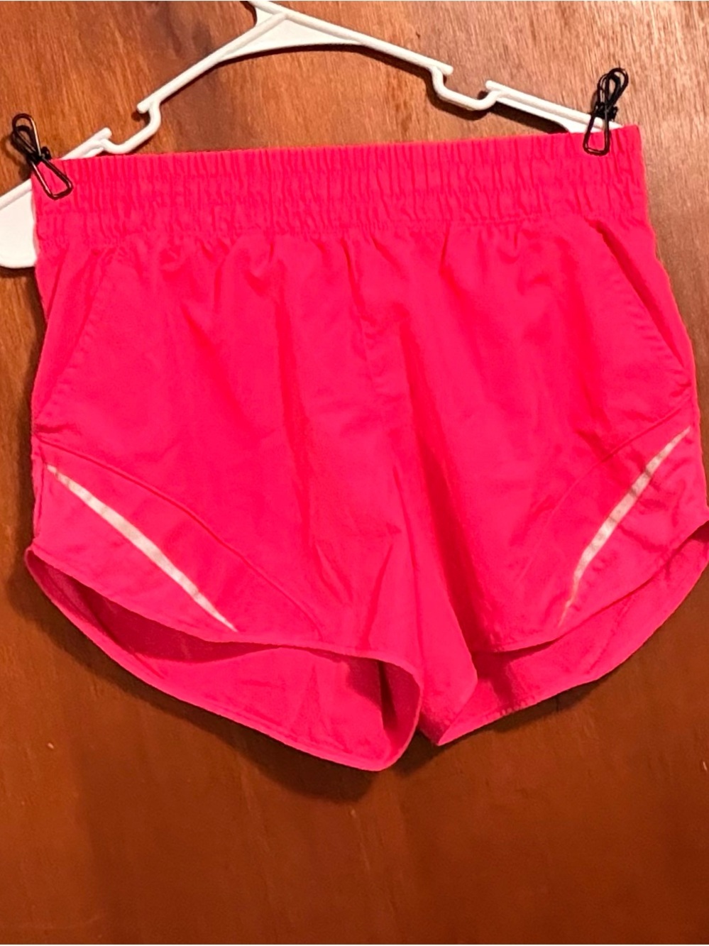 Athletic Works Womens M 8-10 Hot Pink Running Shorts Elastic Waist Reflective